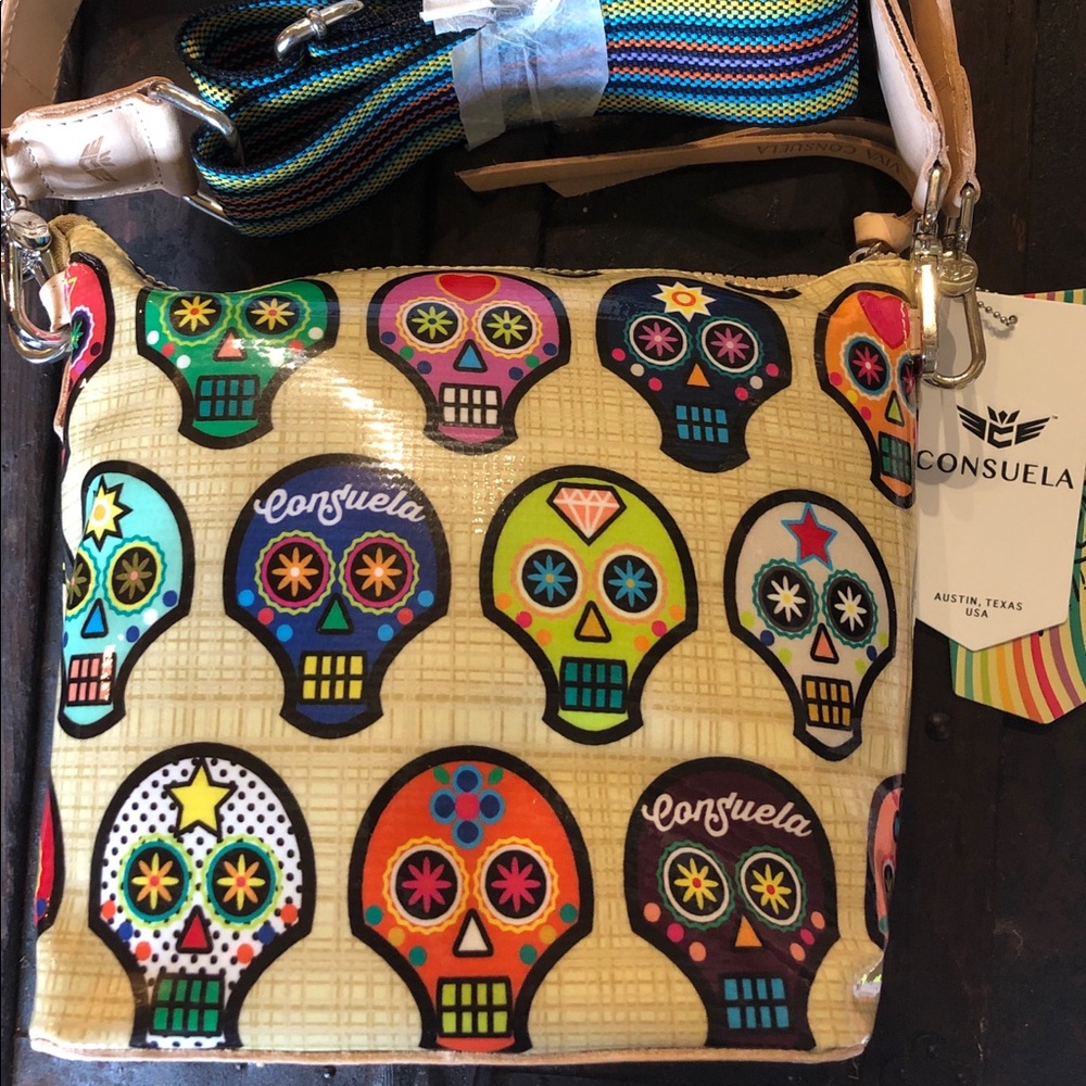 Consuela Wedge Sugar Skulls Purse